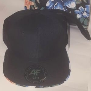 Black Snapback with Hawaiian Print Brim
